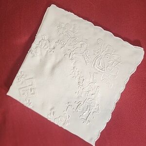Vintage Pure Silk Hand Embroidered Handkerchief